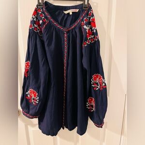 Women’s button down shirt, M size, round neck, full sleeve with button ends